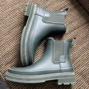 Dark Green Hunter Chelsea Boots